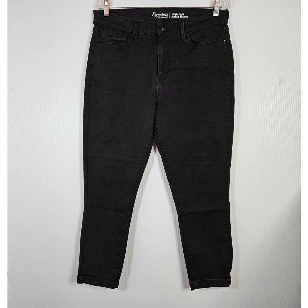Levis Signature Levi Strauss High-Rise Ankle Skinny Jeans Black Womens‎ Size 14